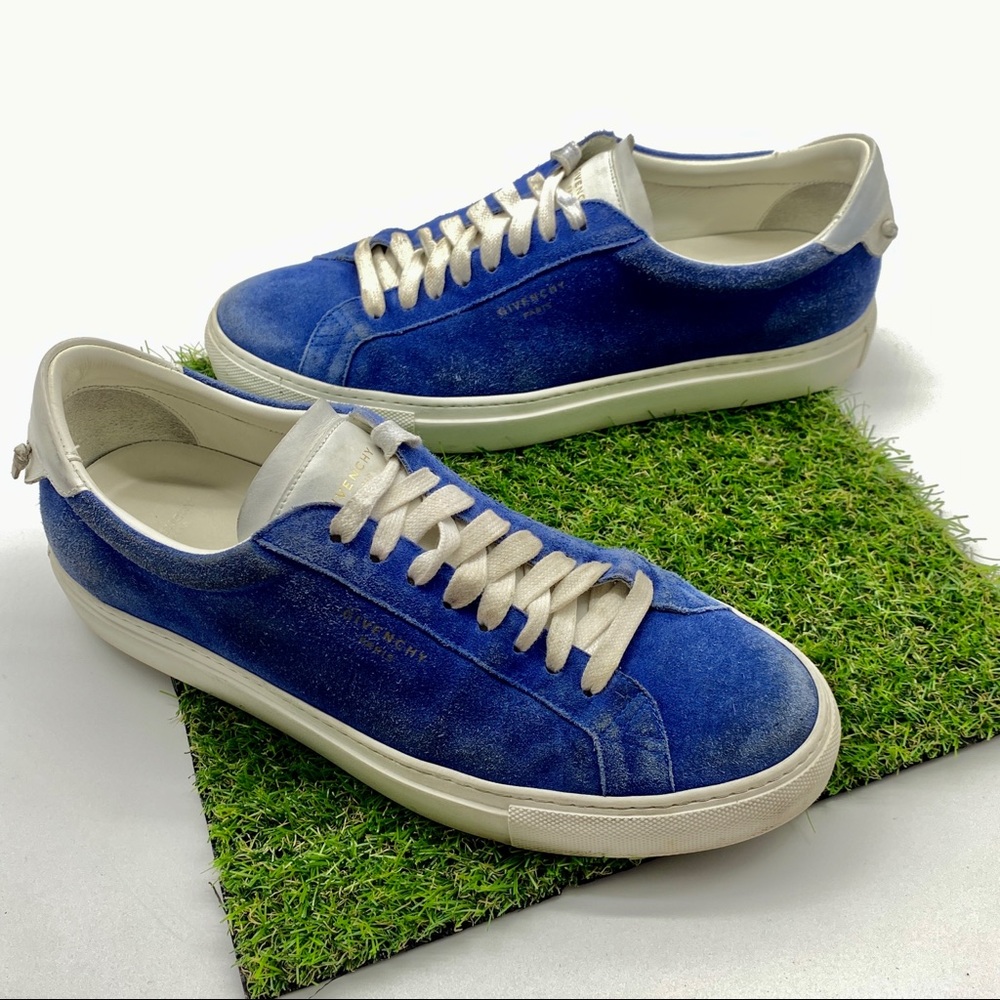 GIVENCHY PARIS MENS BLUE SUEDE LEATHER SNEAKERS 41 - Picture 2 of 6